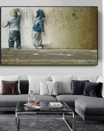 Young Hoodlums - Banksy Wall Poster