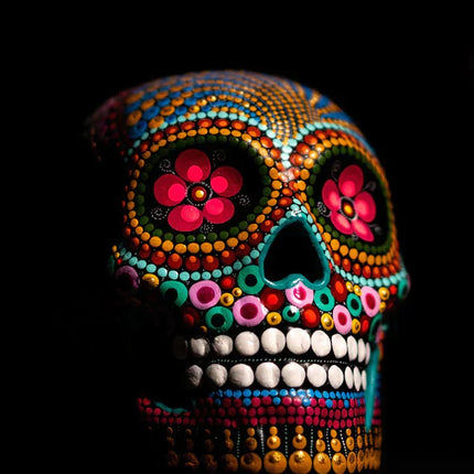 Dreamy Skull: Colorful Paint Art Print Wall Poster