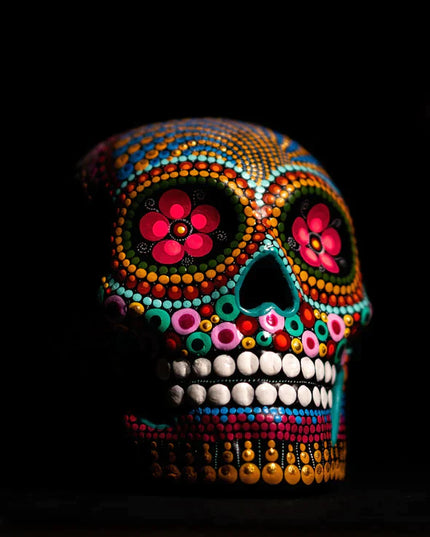 Dreamy Skull: Colorful Paint Art Print Wall Poster