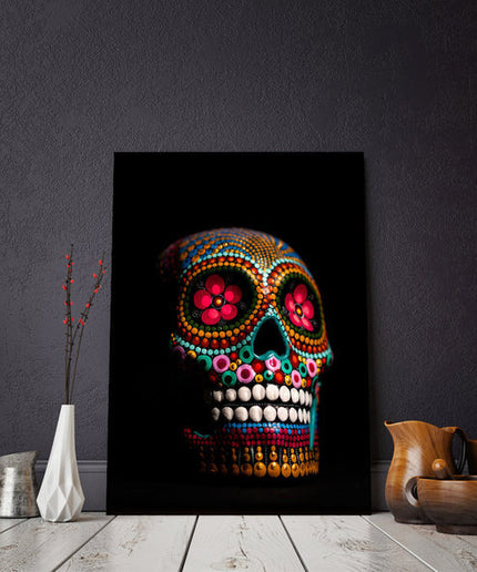 Dreamy Skull: Colorful Paint Art Print Wall Poster