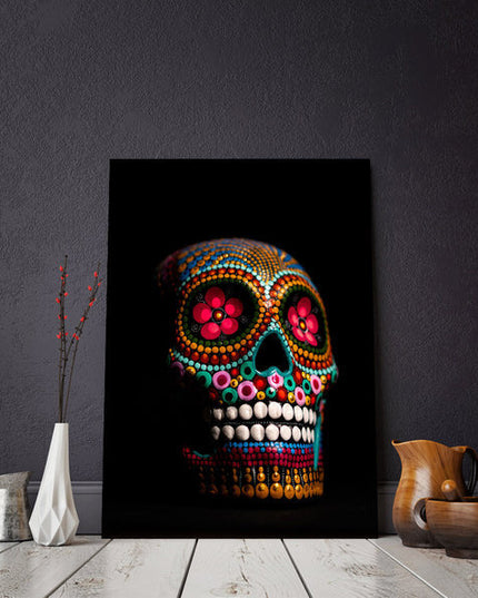 Dreamy Skull: Colorful Paint Art Print Wall Poster