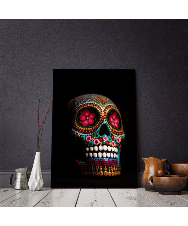 Dreamy Skull: Colorful Paint Art Print Wall Poster