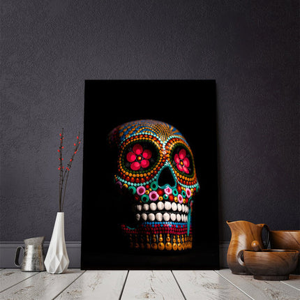 Dreamy Skull: Colorful Paint Art Print Wall Poster