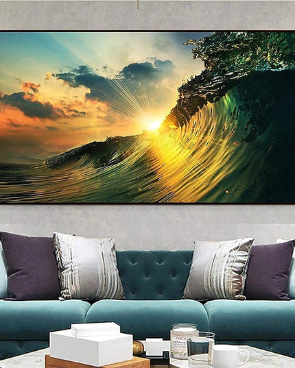 Sunset Wave: Natural Landscape Print Wall Poster
