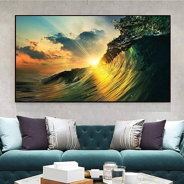 Sunset Wave: Natural Landscape Print Wall Poster