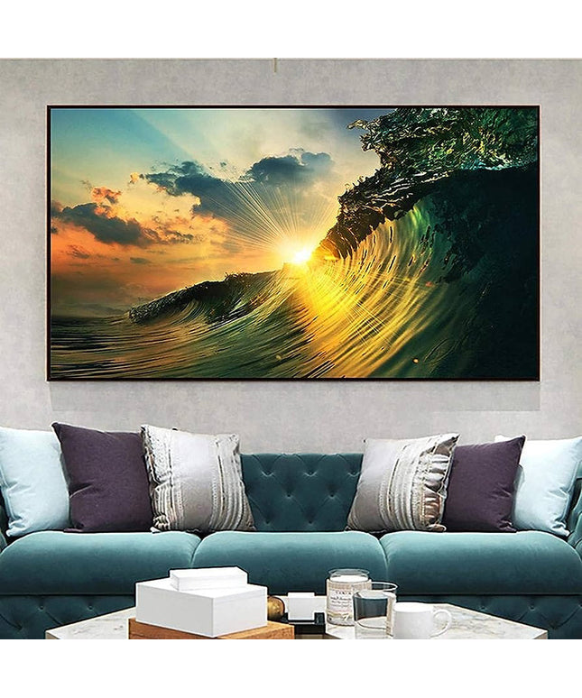Sunset Wave: Natural Landscape Print Wall Poster