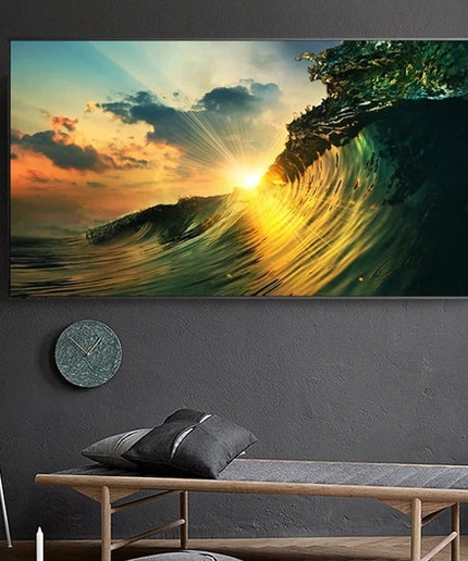 Sunset Wave: Natural Landscape Print Wall Poster