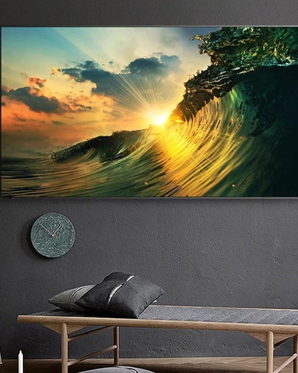 Sunset Wave: Natural Landscape Print Wall Poster