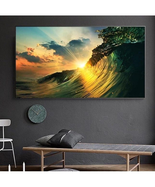 Sunset Wave: Natural Landscape Print Wall Poster