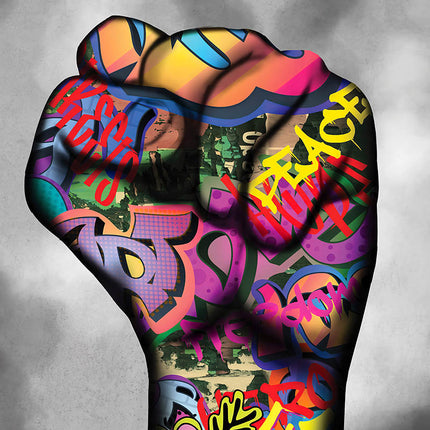 Tenacious Spirit - Hand on Never Give Up Graffiti Poster Wall Poster