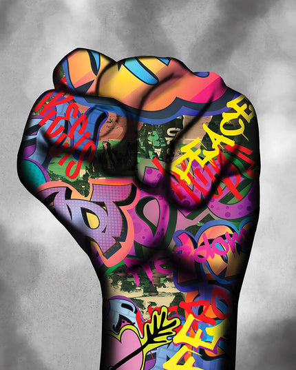 Tenacious Spirit - Hand on Never Give Up Graffiti Poster Wall Poster