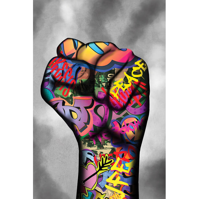 Tenacious Spirit - Hand on Never Give Up Graffiti Poster Wall Poster