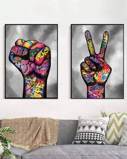 Tenacious Spirit - Hand on Never Give Up Graffiti Poster Wall Poster