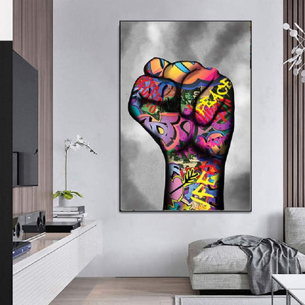 Tenacious Spirit - Hand on Never Give Up Graffiti Poster Wall Poster