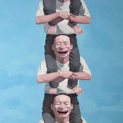 The Art of Helplessness - Yue Minjun Laughing Man Art Canvas Print Wall Poster