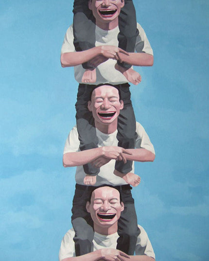 The Art of Helplessness - Yue Minjun Laughing Man Art Canvas Print Wall Poster