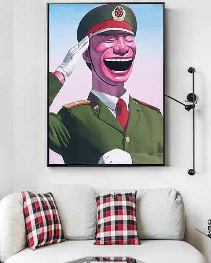 The Art of Helplessness - Yue Minjun Laughing Man Art Canvas Print Wall Poster