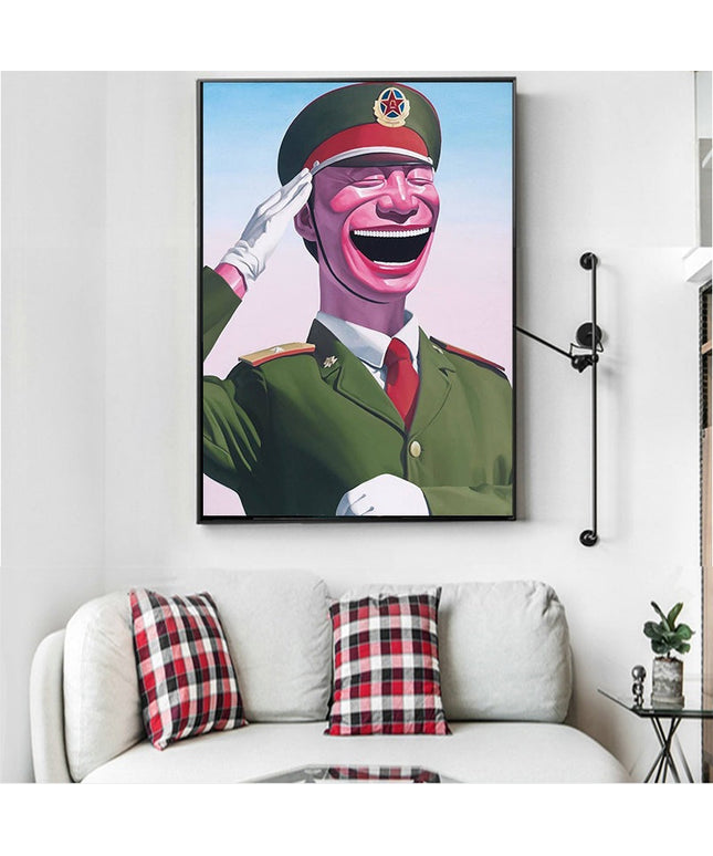 The Art of Helplessness - Yue Minjun Laughing Man Art Canvas Print Wall Poster