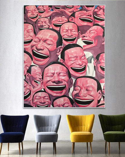 The Art of Helplessness - Yue Minjun Laughing Man Art Canvas Print Wall Poster