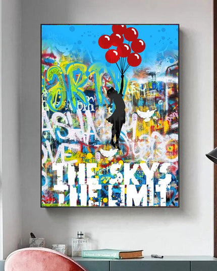 The Skys the Limit: Graffiti Dream Canvas Poster Wall Poster
