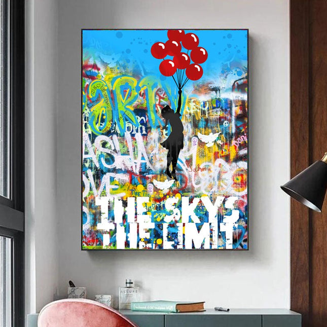 The Skys the Limit: Graffiti Dream Canvas Poster Wall Poster