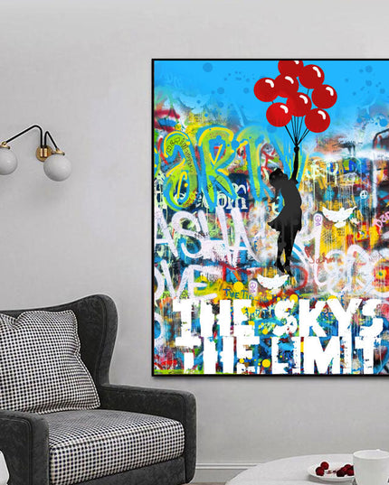 The Skys the Limit: Graffiti Dream Canvas Poster Wall Poster