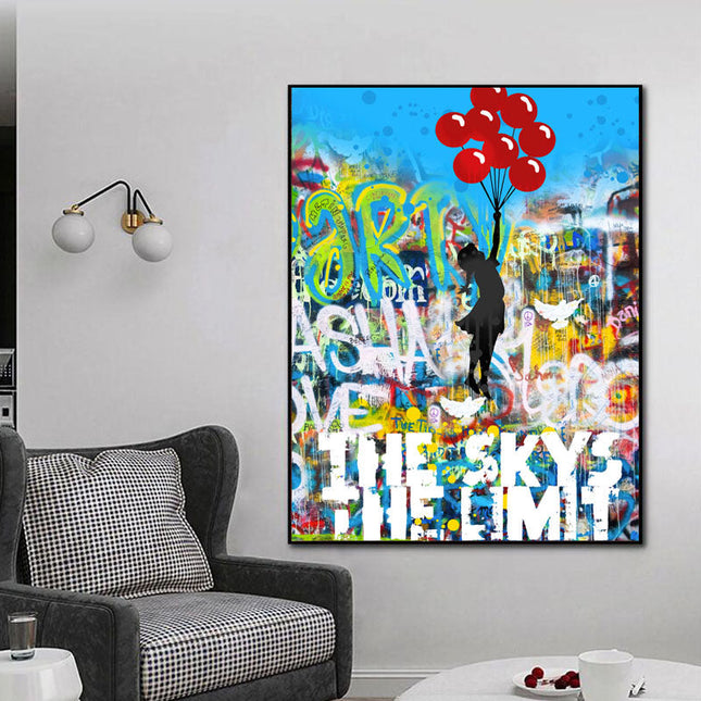 The Skys the Limit: Graffiti Dream Canvas Poster Wall Poster