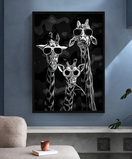 The Wise Giraffes: Funny Sunglasses Trio Print Wall Poster