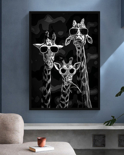The Wise Giraffes: Funny Sunglasses Trio Print Wall Poster