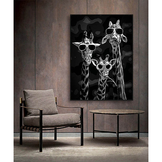 The Wise Giraffes: Funny Sunglasses Trio Print Wall Poster