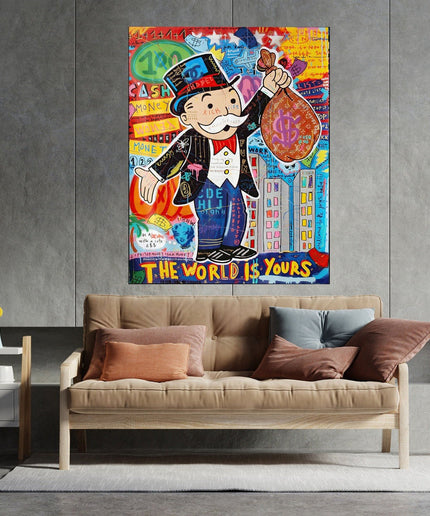 The World Is Yours - Alec Monopoly Pop Art Graffiti Canvas Poster Wall Poster