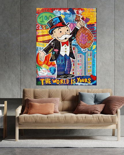 The World Is Yours - Alec Monopoly Pop Art Graffiti Canvas Poster Wall Poster