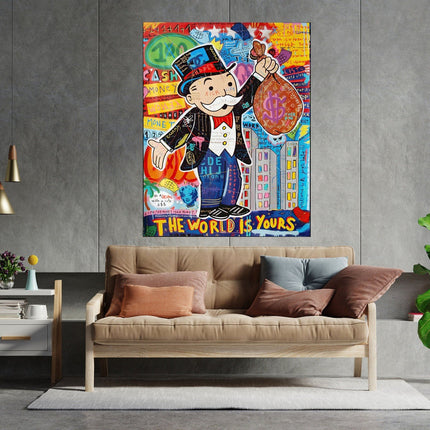 The World Is Yours - Alec Monopoly Pop Art Graffiti Canvas Poster Wall Poster