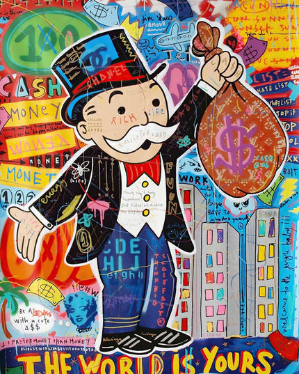 The World Is Yours - Alec Monopoly Pop Art Graffiti Canvas Poster Wall Poster