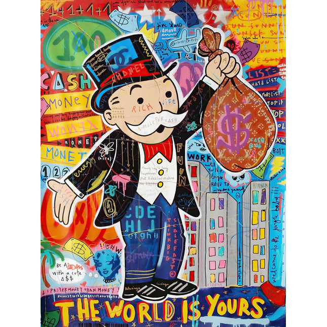 The World Is Yours - Alec Monopoly Pop Art Graffiti Canvas Poster Wall Poster