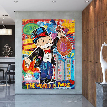 The World Is Yours - Alec Monopoly Pop Art Graffiti Canvas Poster Wall Poster