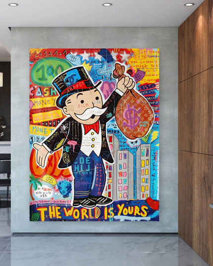The World Is Yours - Alec Monopoly Pop Art Graffiti Canvas Poster Wall Poster