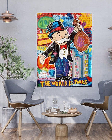 The World Is Yours - Alec Monopoly Pop Art Graffiti Canvas Poster Wall Poster