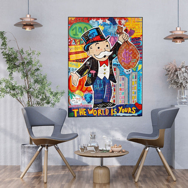 The World Is Yours - Alec Monopoly Pop Art Graffiti Canvas Poster Wall Poster