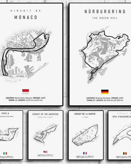 Thrill of the Track: F1 Formula Track Circuit Canvas Poster 
