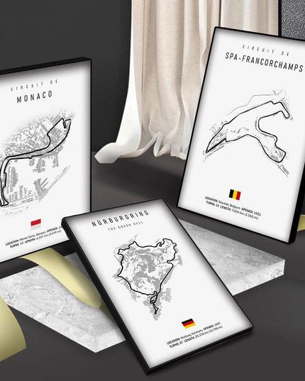 Thrill of the Track: F1 Formula Track Circuit Canvas Poster 