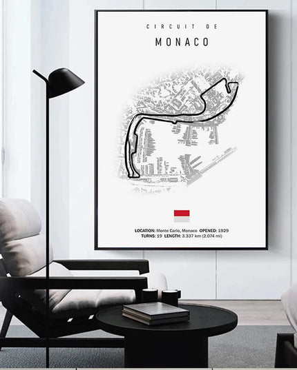 Thrill of the Track: F1 Formula Track Circuit Canvas Poster 