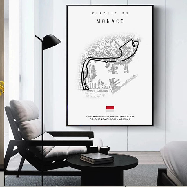Thrill of the Track: F1 Formula Track Circuit Canvas Poster 