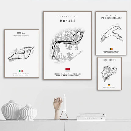 Thrill of the Track: F1 Formula Track Circuit Canvas Poster 