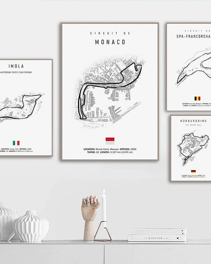 Thrill of the Track: F1 Formula Track Circuit Canvas Poster 