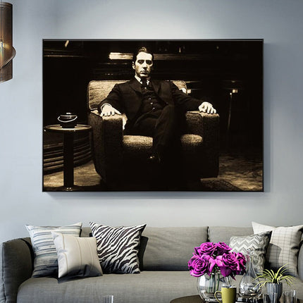 Timeless Icon: Al Pacino in Godfather Classic Movie Canvas Print 