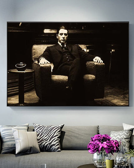 Timeless Icon: Al Pacino in Godfather Classic Movie Canvas Print 