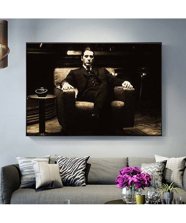 Timeless Icon: Al Pacino in Godfather Classic Movie Canvas Print 