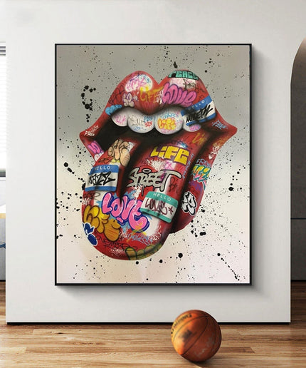 Tongue Graffiti Art Wall Poster