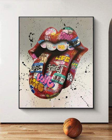Tongue Graffiti Art Wall Poster